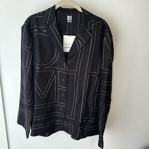 NWT Toteme Monogram Silk Pj Top Size 34
